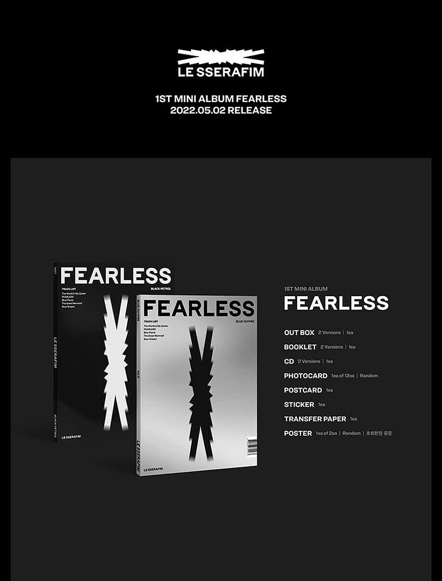 Amazon.com: LE SSERAFIM FEARLESS 1st Mini Album ( BLACK PETROL +
